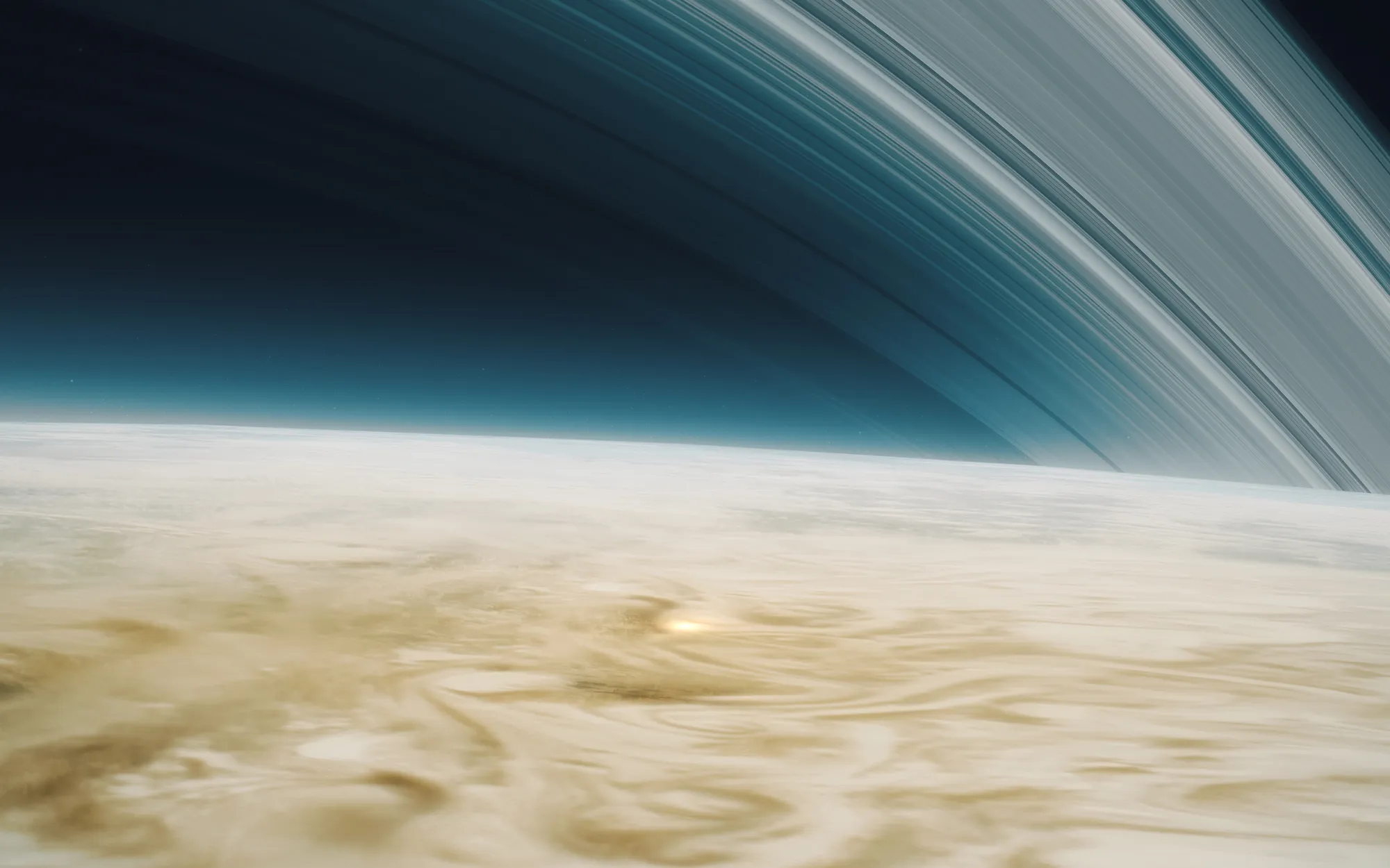 Skimming Saturn's rings, from Touch the Stars