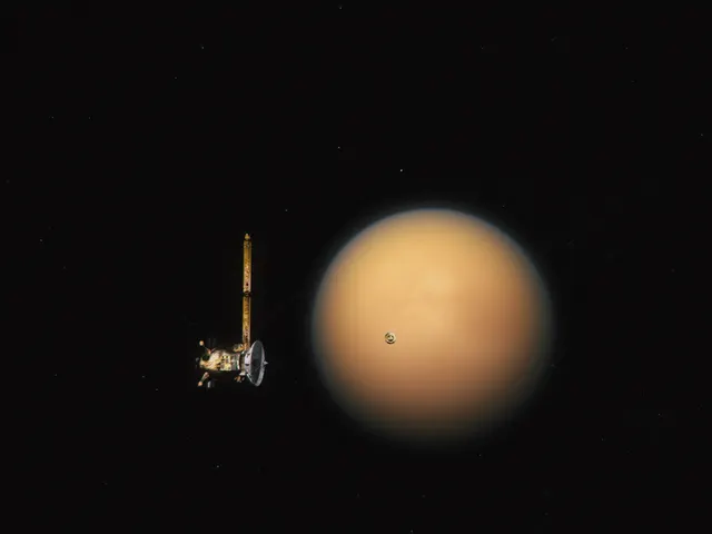 A probe nearing Titan